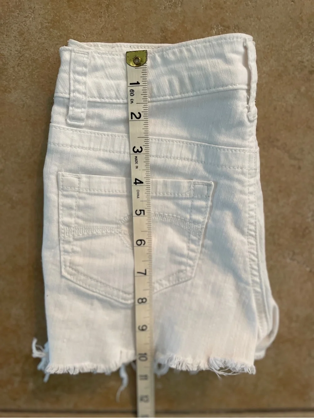 Justice Simply Low White Jean Frayed Shorts Girls Size 10R